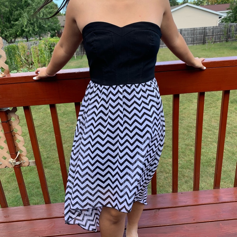 Black and white train dress